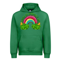 Emerald Happy St. Patrick's Day Rainbow And Shamrock Urban Hoodie - RanaPortraitStore