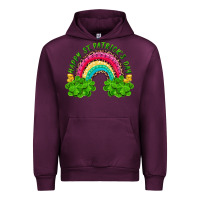 Mauve Wine Happy St. Patrick's Day Rainbow And Shamrock Urban Hoodie - RanaPortraitStore