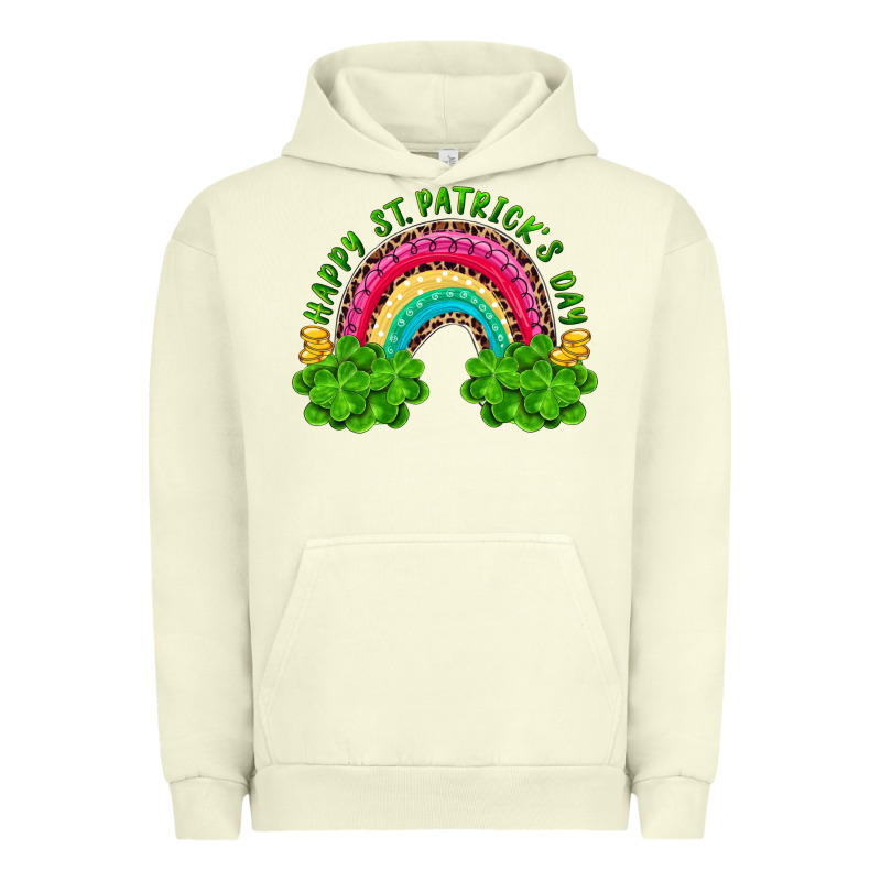 Happy St. Patrick's Day Rainbow And Shamrock Urban Hoodie by RanaPortraitStore | Teevron