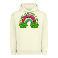 Pigment Pistachio Happy St. Patrick's Day Rainbow And Shamrock Urban Hoodie - RanaPortraitStore