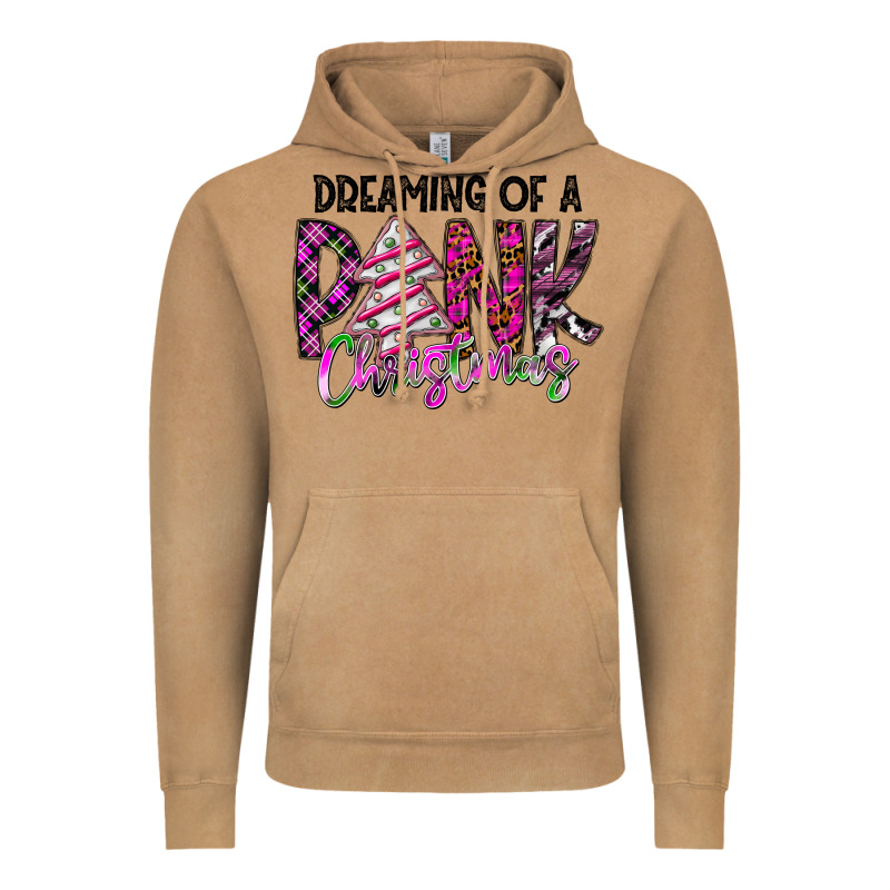 Dreaming Of A Pink Christmas Vintage Hoodie by CowhideDigitalArt | Teevron