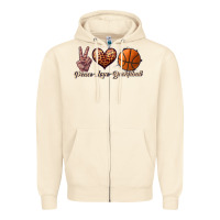 Sandshell peace love basketball Zipper Hoodie - JahusDesignShop