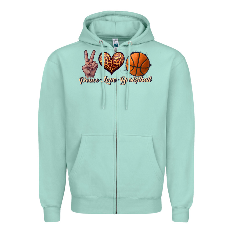 Peace Love Basketball Zipper Hoodie by JahusDesignShop | Teevron