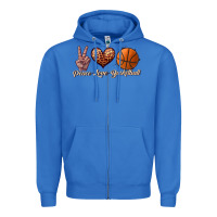 True Royal peace love basketball Zipper Hoodie - JahusDesignShop
