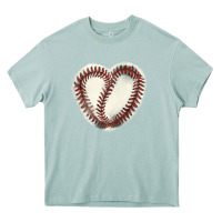 Arona Baseball ball heart Heavy Core Tee - HowdyJamesFarm