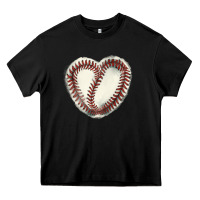 Black Baseball ball heart Heavy Core Tee - HowdyJamesFarm