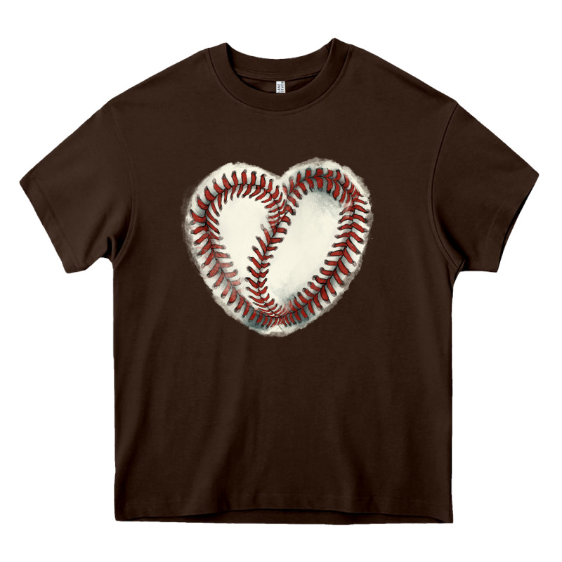 Baseball Ball Heart Heavy Core Tee by HowdyJamesFarm | Teevron
