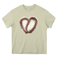 Mossy Baseball ball heart Heavy Core Tee - HowdyJamesFarm
