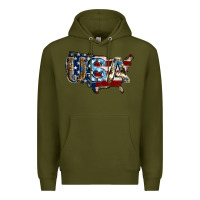 Army Green usa american flag background Premium Hoodie - Jasminsmagicworld