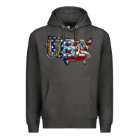 Charcoal Heather usa american flag background Premium Hoodie - Jasminsmagicworld