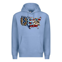 Colony Blue usa american flag background Premium Hoodie - Jasminsmagicworld