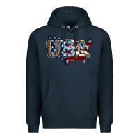Navy usa american flag background Premium Hoodie - Jasminsmagicworld