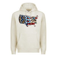 Oatmeal Heather usa american flag background Premium Hoodie - Jasminsmagicworld