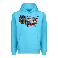 Ocean Blue usa american flag background Premium Hoodie - Jasminsmagicworld
