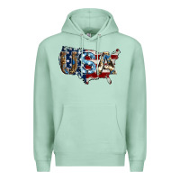 Seafoam usa american flag background Premium Hoodie - Jasminsmagicworld
