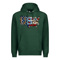 Sports Green usa american flag background Premium Hoodie - Jasminsmagicworld