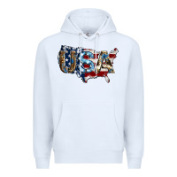 White usa american flag background Premium Hoodie - Jasminsmagicworld