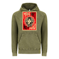 Vintage Olive make art no war Vintage Hoodie - linhVisuals