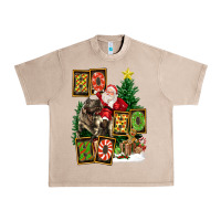 French Oak Christmas Trex Ho Ho Ho Santa Urban Heavy Tee - FaDigitalArtStudio