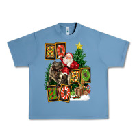 Pebble Blue Christmas Trex Ho Ho Ho Santa Urban Heavy Tee - FaDigitalArtStudio