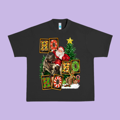 Christmas Trex Ho Ho Ho Santa Urban Heavy Tee Designed By Fadigitalartstudio