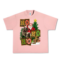 Salmon Christmas Trex Ho Ho Ho Santa Urban Heavy Tee - FaDigitalArtStudio