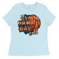 Baby Blue it's game day y'all basketball Ladies Tee - FaDigitalArtStudio