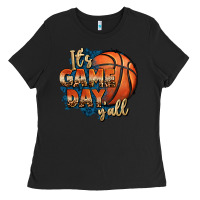 Black it's game day y'all basketball Ladies Tee - FaDigitalArtStudio