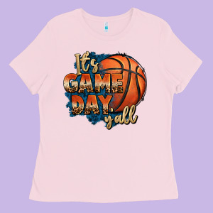 It's Game Day Y'all Basketball Ladies Tee Designed By Fadigitalartstudio