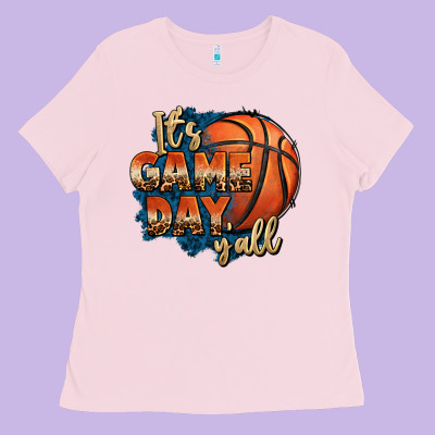 It's Game Day Y'all Basketball Ladies Tee Designed By Fadigitalartstudio