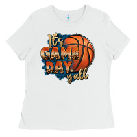 White it's game day y'all basketball Ladies Tee - FaDigitalArtStudio