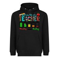 Black battery life of a teacher monday friday Heavyweight Hoodie - RanaPortraitStore