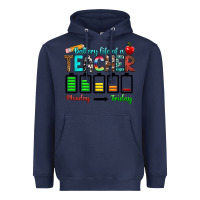 Navy battery life of a teacher monday friday Heavyweight Hoodie - RanaPortraitStore