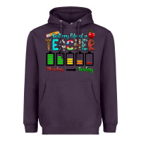 Plum battery life of a teacher monday friday Heavyweight Hoodie - RanaPortraitStore