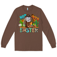 Chestnut Hop Into Easter Bunny Western Long Sleeve Tee - CowhideDigitalArt