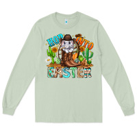 Matcha Hop Into Easter Bunny Western Long Sleeve Tee - CowhideDigitalArt