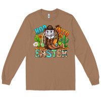 Toasted Coconut Hop Into Easter Bunny Western Long Sleeve Tee - CowhideDigitalArt