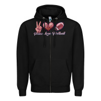 Black peace love football Zipper Hoodie - JahusDesignShop