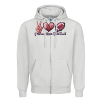 Dove Grey peace love football Zipper Hoodie - JahusDesignShop