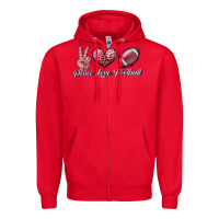 Red peace love football Zipper Hoodie - JahusDesignShop