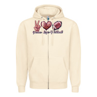 Peace Love Football Zipper Hoodie | Teevron