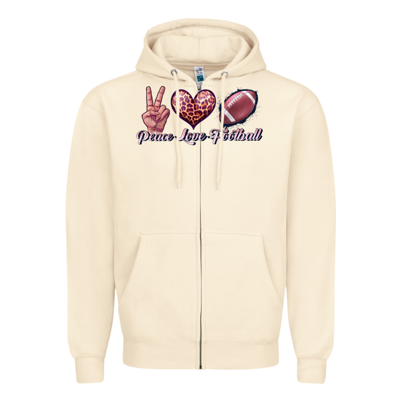 Peace Love Football Zipper Hoodie by JahusDesignShop | Teevron