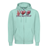 Seafoam peace love football Zipper Hoodie - JahusDesignShop