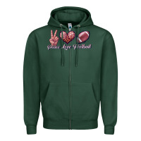Sports Green peace love football Zipper Hoodie - JahusDesignShop