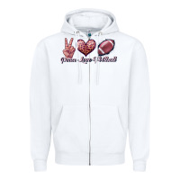 White peace love football Zipper Hoodie - JahusDesignShop