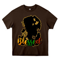 Chocolate Brown Blessed black history Heavy Core Tee - HowdyJamesFarm
