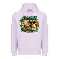 Lilac dead tired fueled by coffee Premium Hoodie - Artiststas