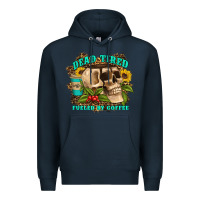 Navy dead tired fueled by coffee Premium Hoodie - Artiststas