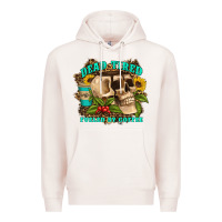 Pale Pink dead tired fueled by coffee Premium Hoodie - Artiststas