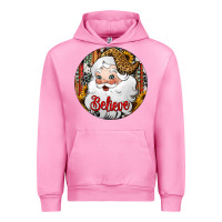 Fuchsia Pink believe Santa Claus Christmas Urban Hoodie - Jasminsmagicworld